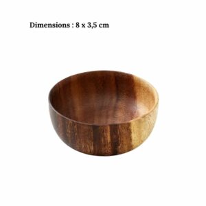 Petit bol médiéval en bois d'acacia – 8 cm