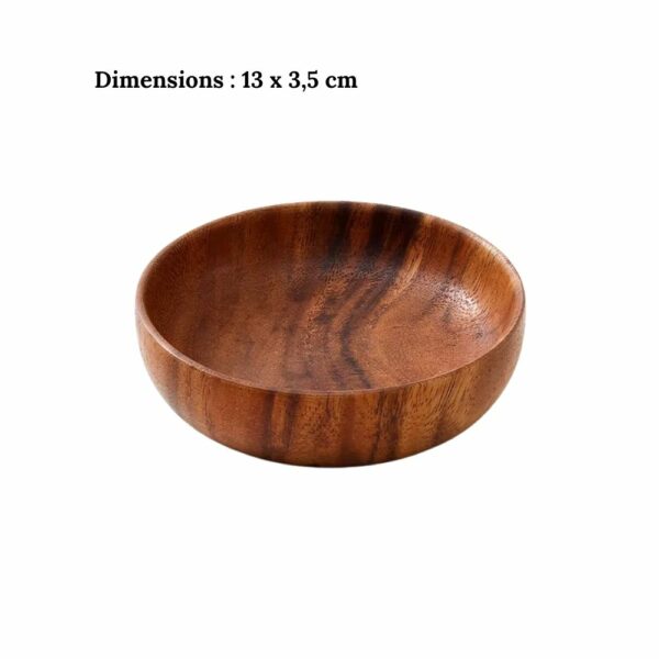 Grand bol médiéval en bois naturel – 13 cm