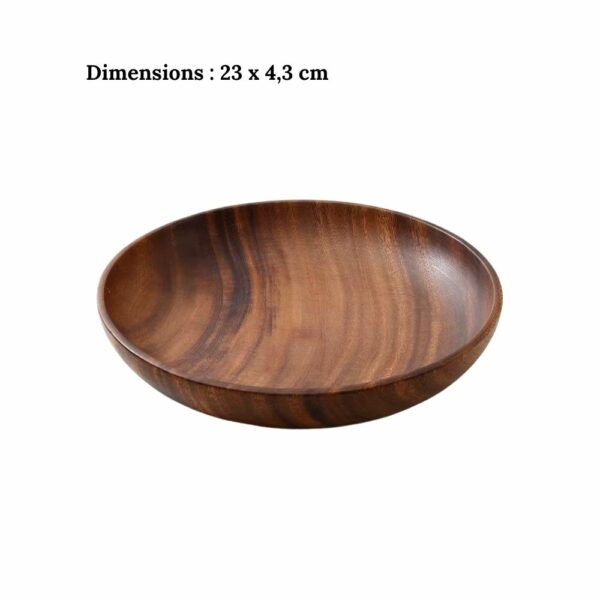 Grand saladier médiéval en bois d'acacia – 23 cm