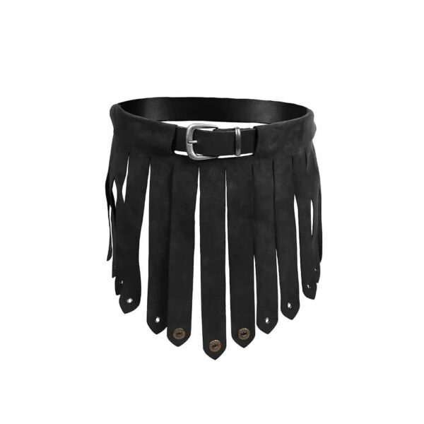 Ceinture médiévale noire à lanières