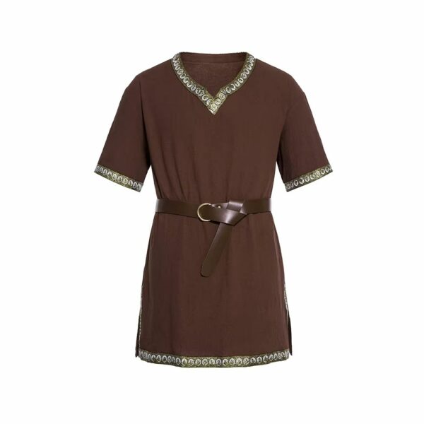 Tunique médiévale homme marron avec ceinture