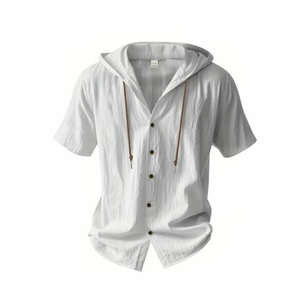 Chemise médiévale à capuche manches courtes blanche