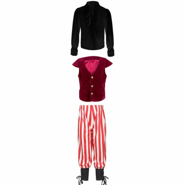 Costume médiéval garçon avec gilet et chemise à jabot